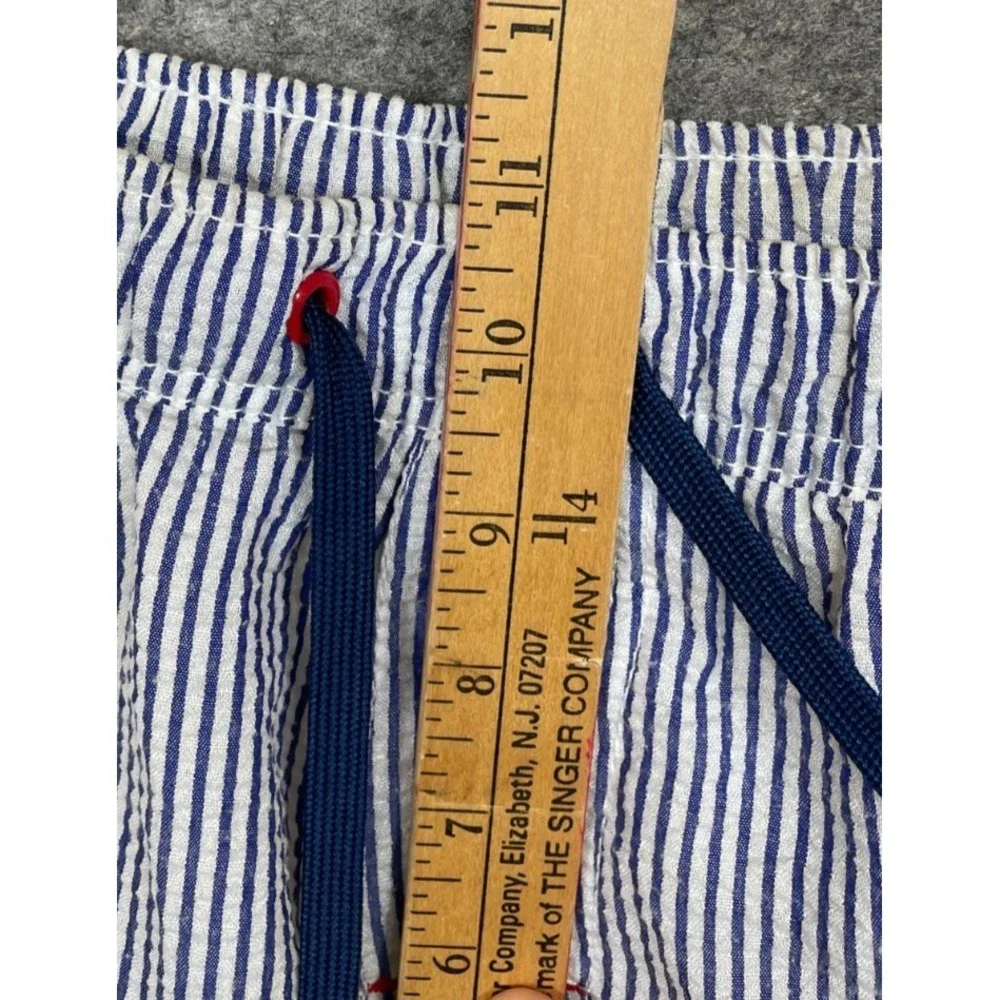 Andrew Christian Seersucker Stripe Swim Shorts Blue White Large